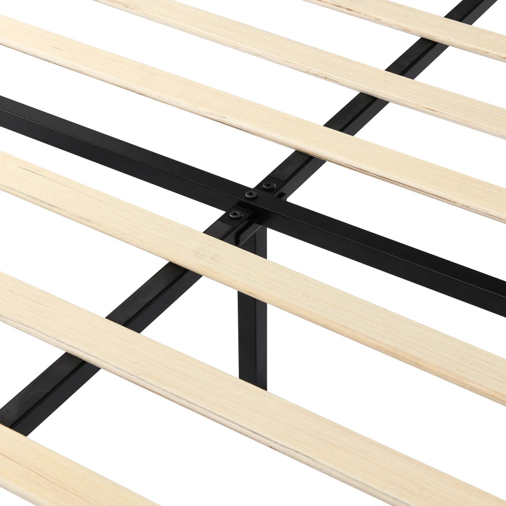 Queen Size Bed Frame with Adjustable Headboard - Grey Upholstered