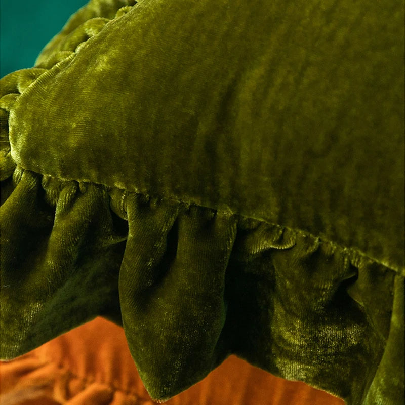 Elegant Ruffled Cushion Cover – Textured Throw Pillowcase