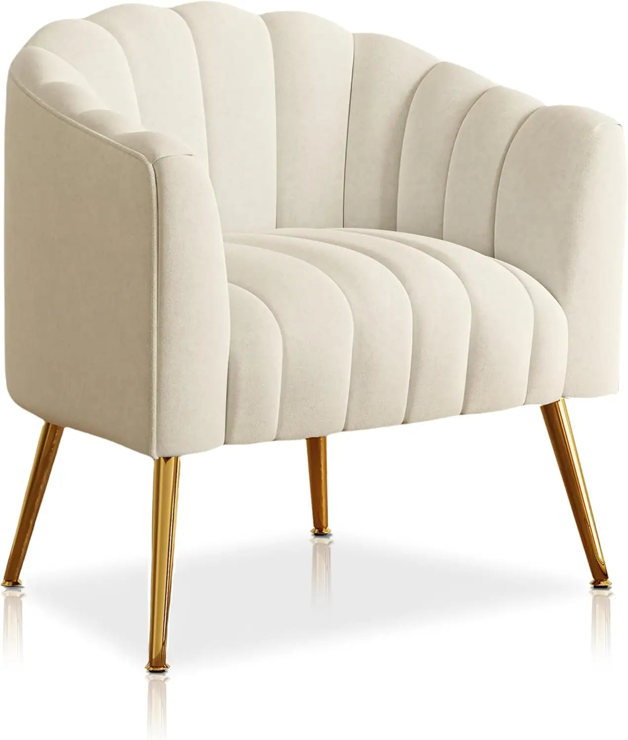 Oversized Pumpkin Couch Accent Chair, Modern Comfy Velvet Upholstered Barrel Chairs, Luxury Single Sofa Armchair for Living Room