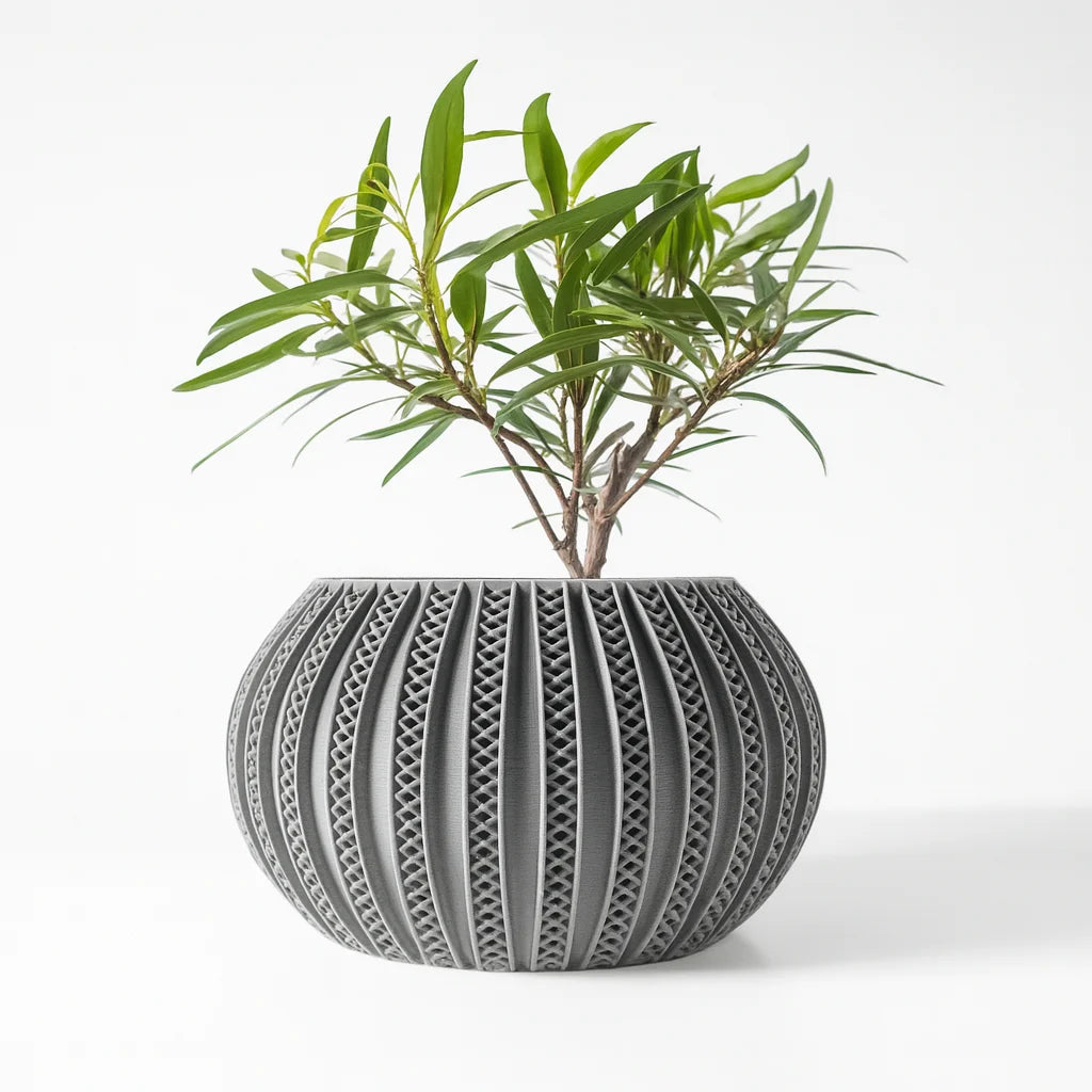 3D Printed Geometric Planter - Biodegradable PLA Desktop Pot