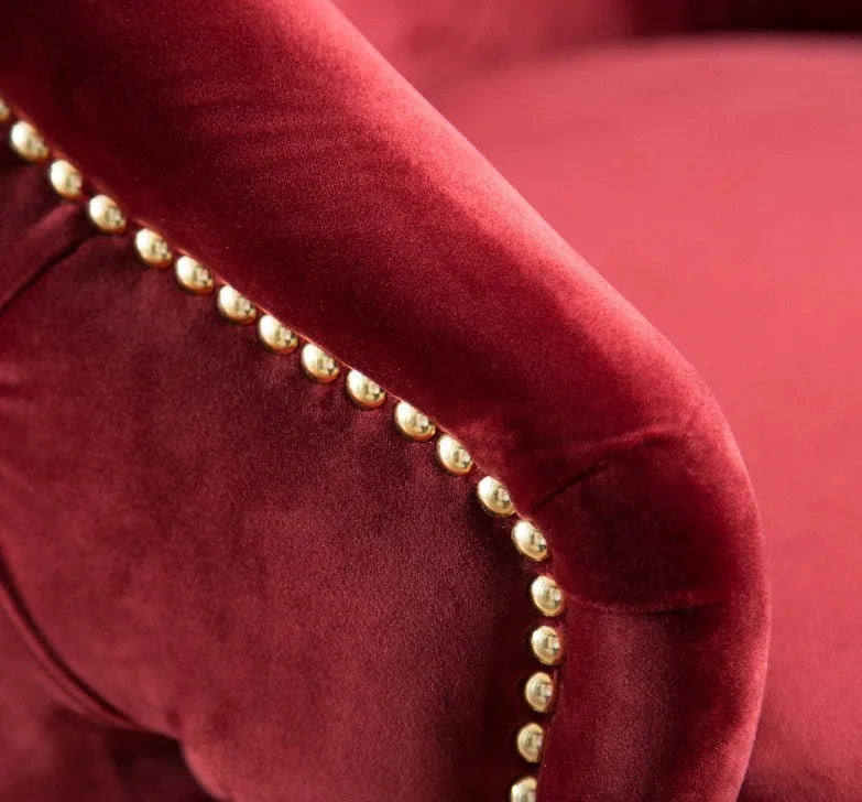 Luxury Modern Nordic Style Burgundy Tufted Curved High Back Bar Stool Velvet Upholstery Bar Chair for Home Hotel