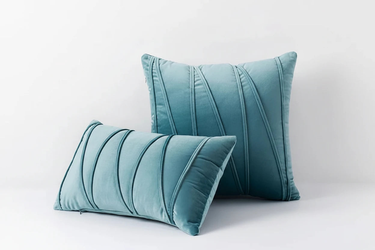 Set of 2 Velvet Cushion Covers – Soft Solid Pillow Cases for Sofa & Bedroom