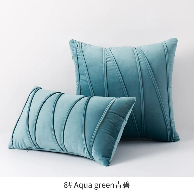 Set of 2 Decorative Green Throw Pillow Covers Soft Solid Velvet Pillow Covers Cushion Case for Sofa Bedroom подушки декоративные
