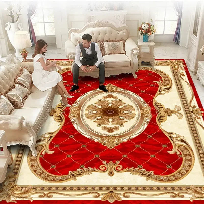 Traditional Floral Medallion Rug – Ornate Persian-Style Carpet for Living Room