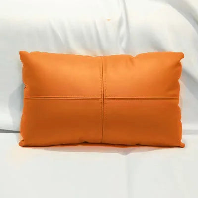 Luxury Solid Dobule-side Cow Skin Embrace Pillow Cover Cow Skin Pillow Case for Livingroom Bedroom Sofa Bay Window Waist Cushion