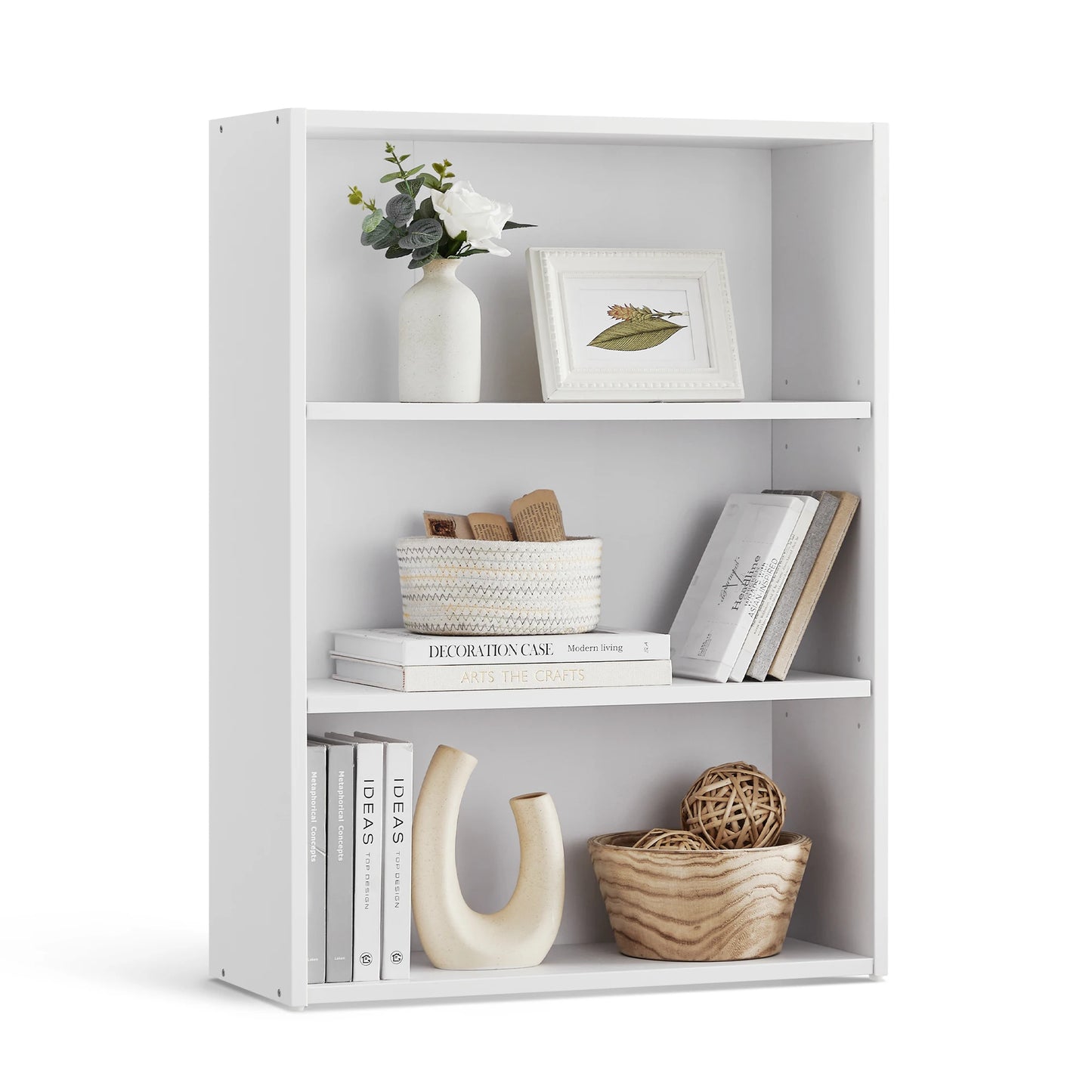 3-Tier Bookshelf - Compact Open Storage Shelving Unit