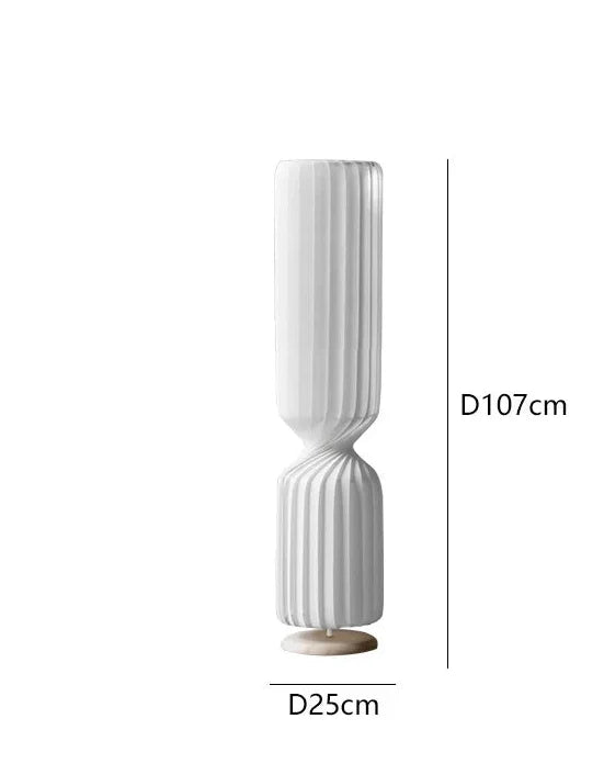 Floor Lamp: Sculptural Fluted Design in White - Modern Statement Lighting