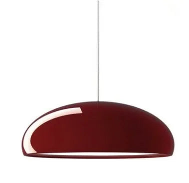 Pendant Light: Modern Dome Shade in Orange, White, Black & Deep Red