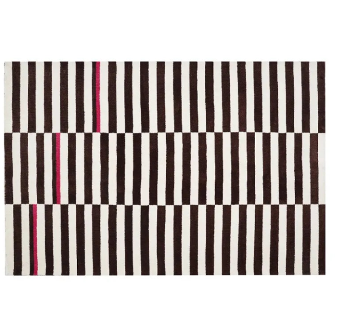 Retro Striped Rug - Navy & White or Black & White Geometric Carpet