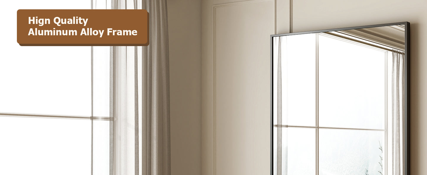 Full Length Mirror - Floor Mirror - Rectangular Wall Mounted Mirrors for Bedroom, Living Room, Bathroom