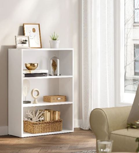 3-Tier Bookshelf - Compact Open Storage Shelving Unit