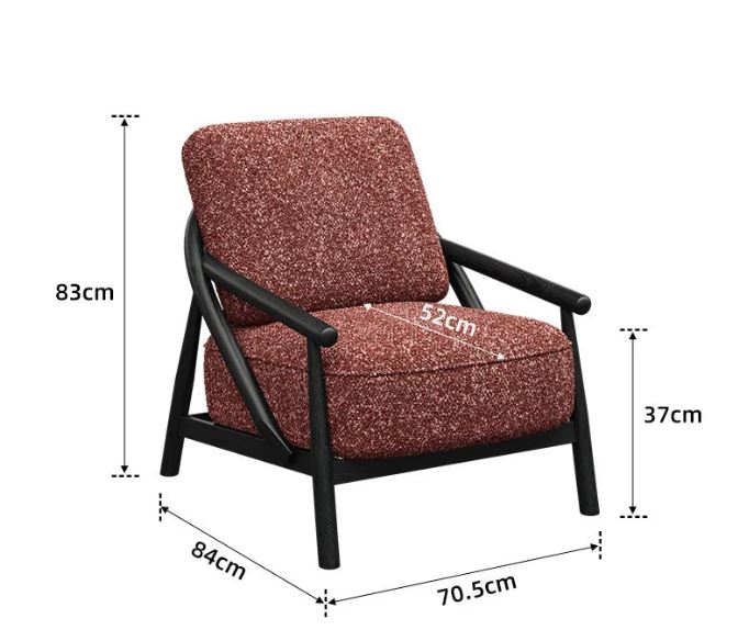 Vintage Piaget Single Sofa Chair Medieval Simple Burgundy Leisure Armchair