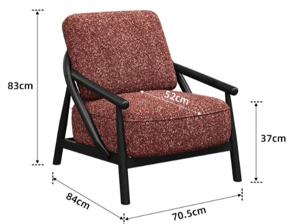 Vintage Piaget Single Sofa Chair Medieval Simple Burgundy Leisure Armchair