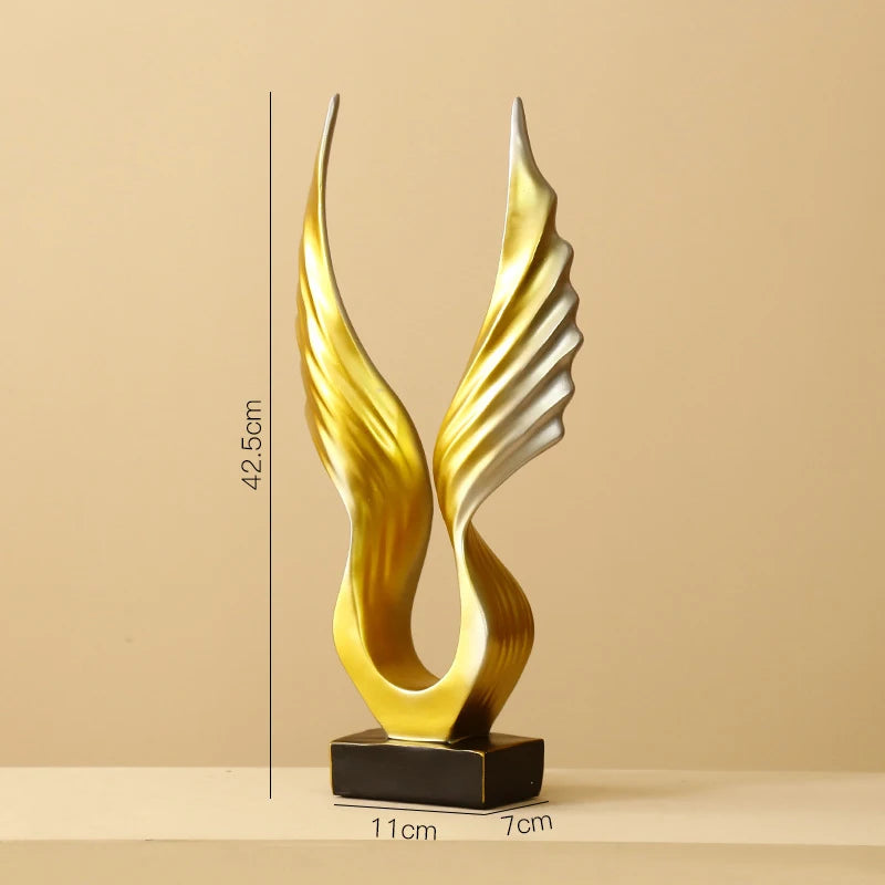 Nordic Angel Wings Sculpture - Resin Figurine | Modern Home Decor