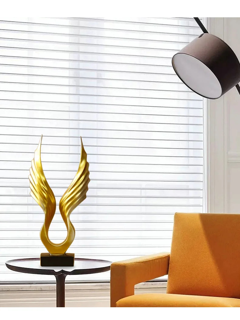 Nordic Angel Wings Sculpture - Resin Figurine | Modern Home Decor