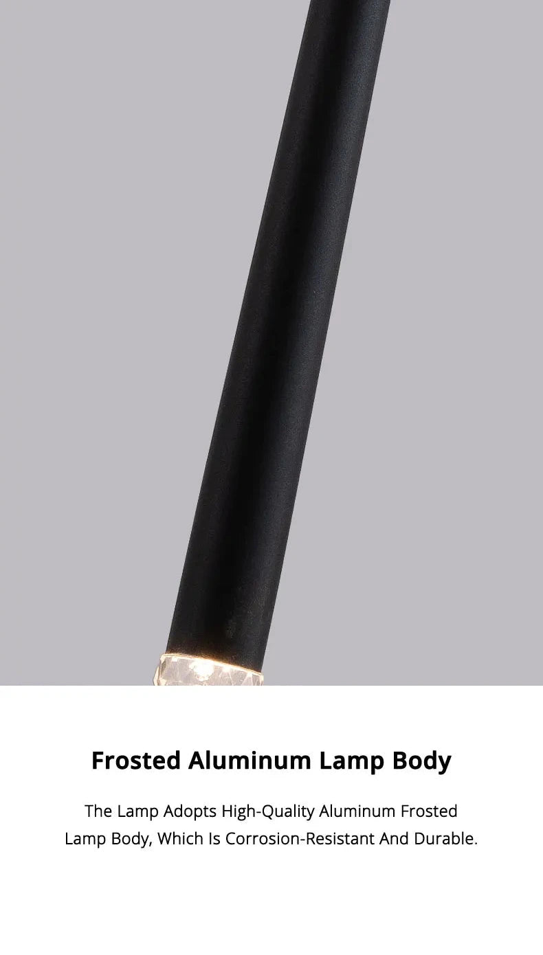 Pendant Light: Modern Linear Tube LED in Gold - Minimalist Bar Light