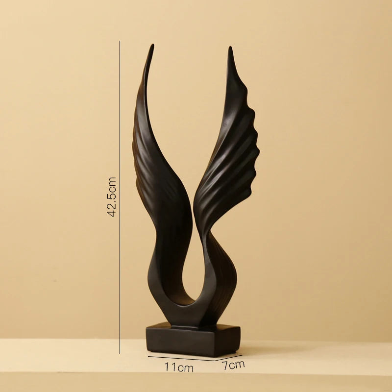 Nordic Angel Wings Sculpture - Resin Figurine | Modern Home Decor