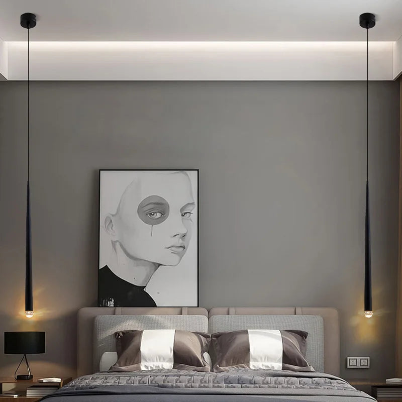 Pendant Light: Modern Linear Tube LED in Gold - Minimalist Bar Light