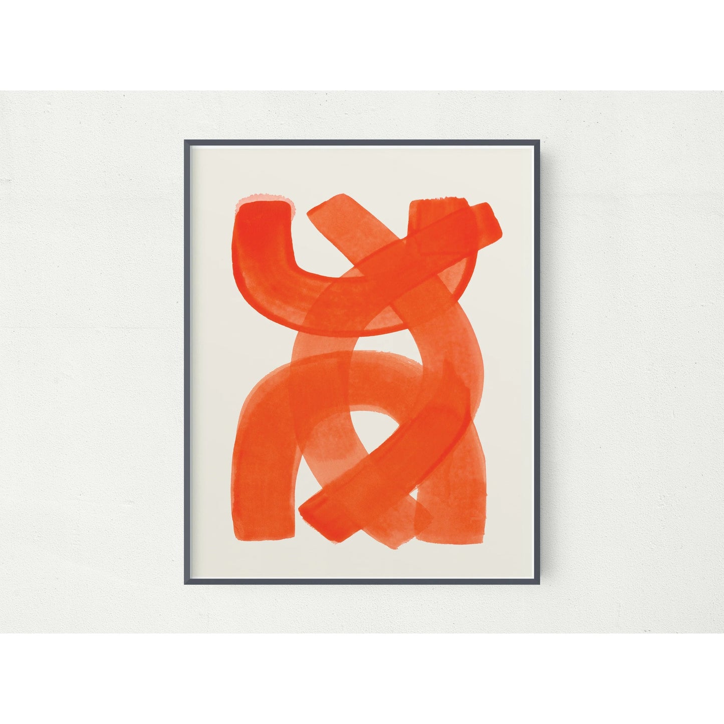 Orange Brush Strokes Canvas Wall Art - Abstract Design, 11x14"