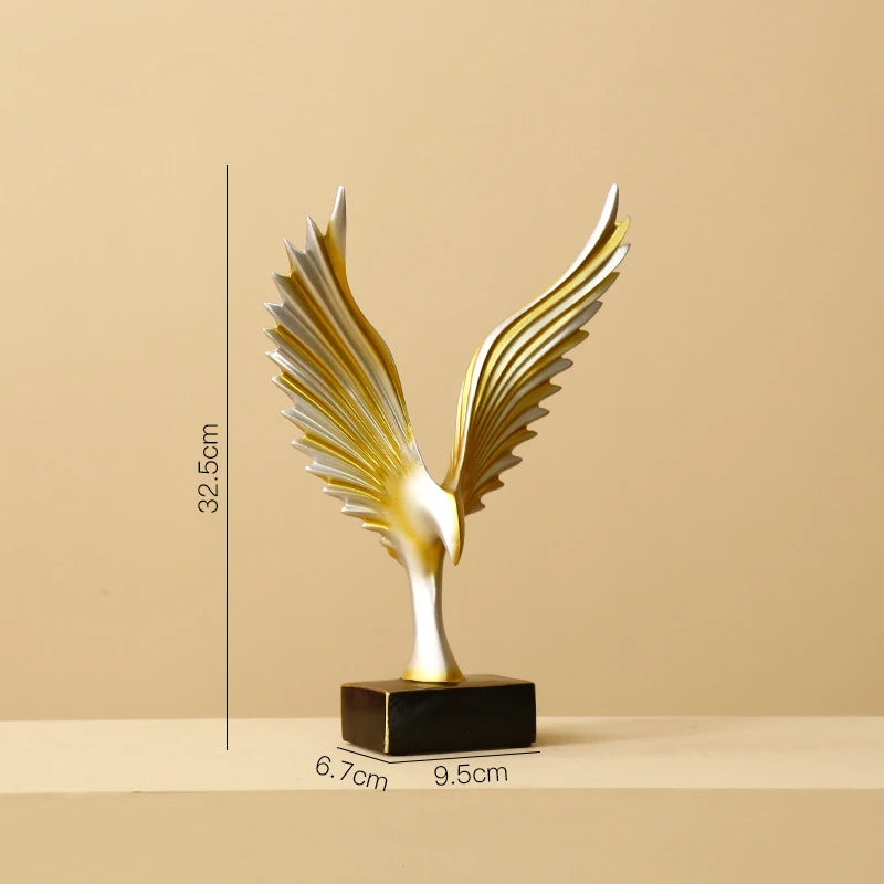 Nordic Angel Wings Sculpture - Resin Figurine | Modern Home Decor