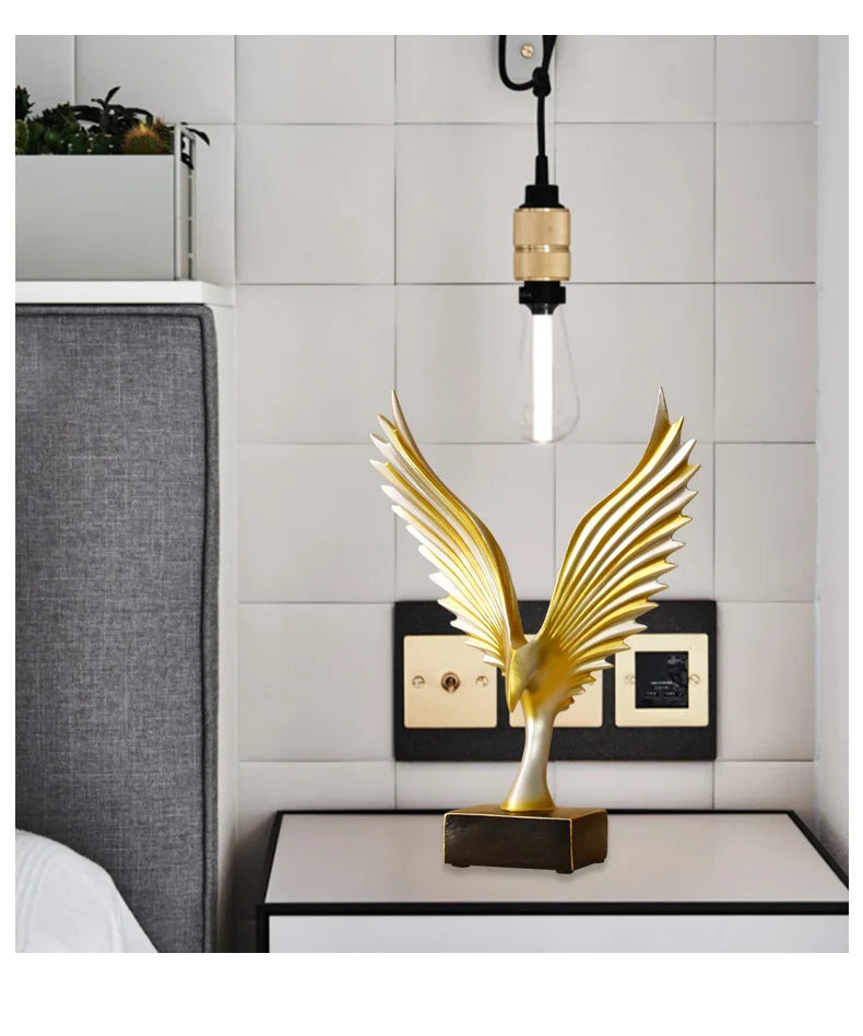 Nordic Angel Wings Sculpture - Resin Figurine | Modern Home Decor