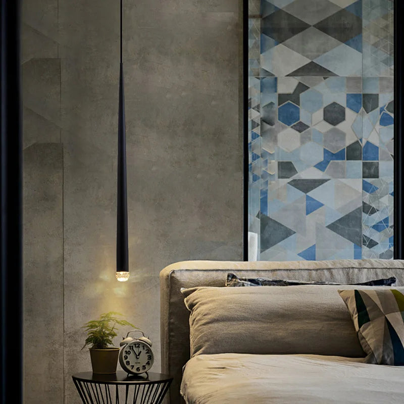 Pendant Light: Modern Linear Tube LED in Gold - Minimalist Bar Light