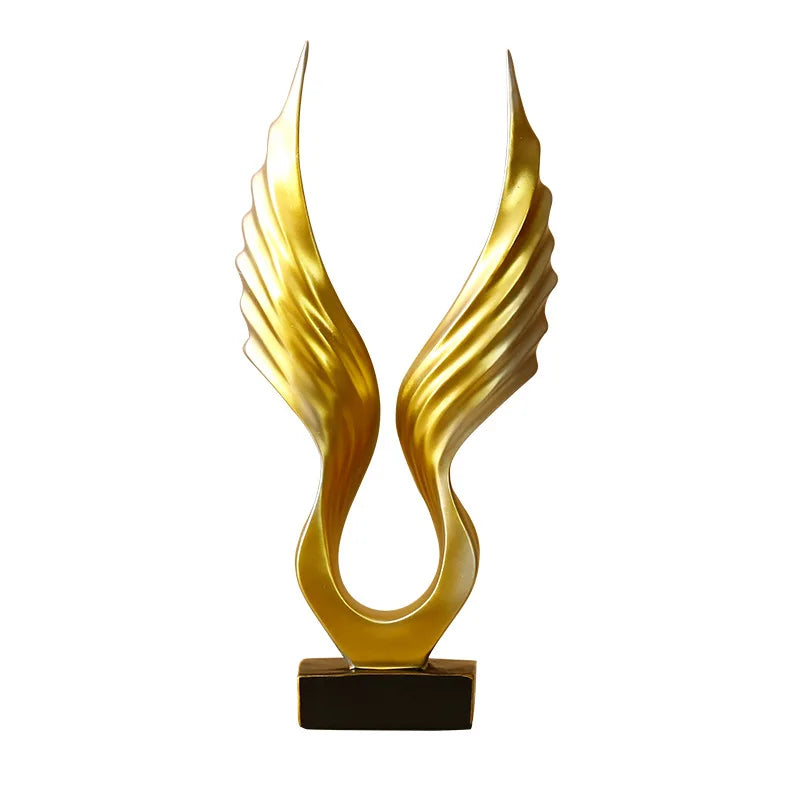 Nordic Angel Wings Sculpture - Resin Figurine | Modern Home Decor