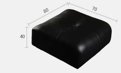 Black Leather Tufted Modular Sofa - Contemporary Recliner for Living Room