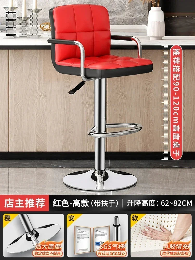 Upholstered Bar Stools 24-Inch Counter Height Stools Modern Kitchen Chairs with Metal Base PU Leather Stools