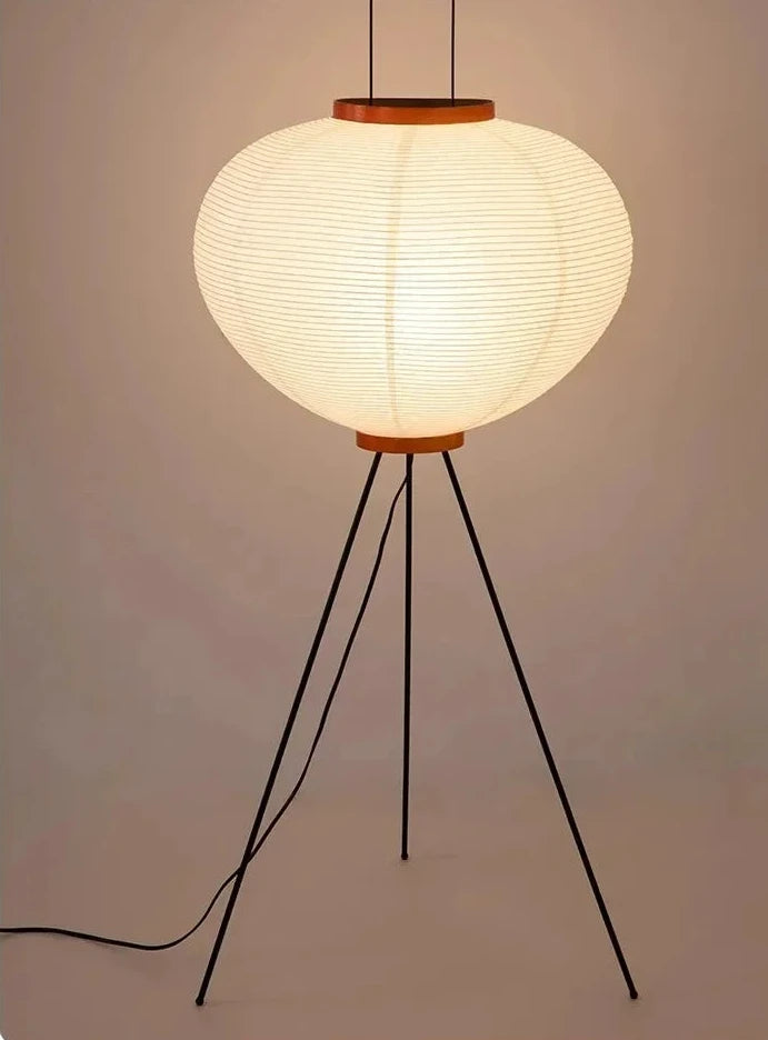 Japanese Minimalist LED Floor Lamp - Nordic Lantern Style
