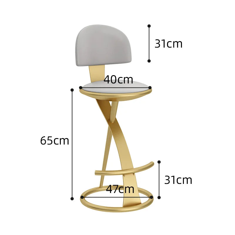 Adjustable Height Bar Stool with Backrest - Faux Leather Counter Stool with Footrest and X-Base Metal Frame