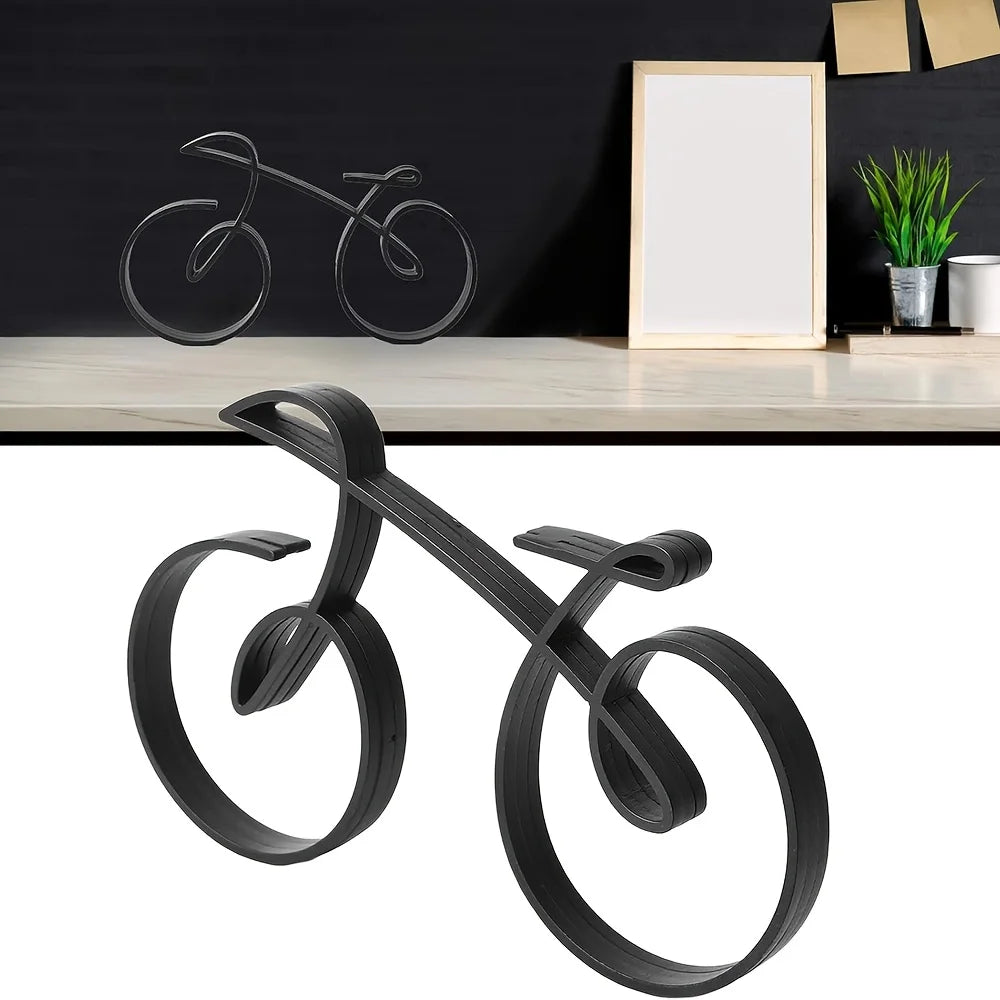 Modern Black Abstract Bicycle Sculpture - Chic Bike Decor Piece for Home & Office, Ideal for Living Room, Bedroom, Study