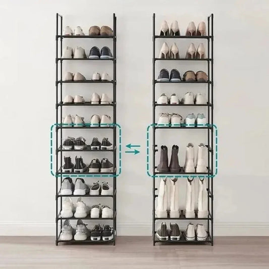 10-Tier Shoe Storage Cabinet - Multi-Layer Standing Rack