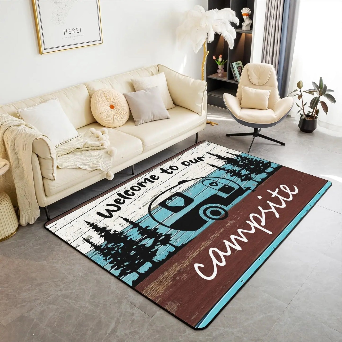 Modern Abstract Brushstroke Rug - Contemporary Art Carpet