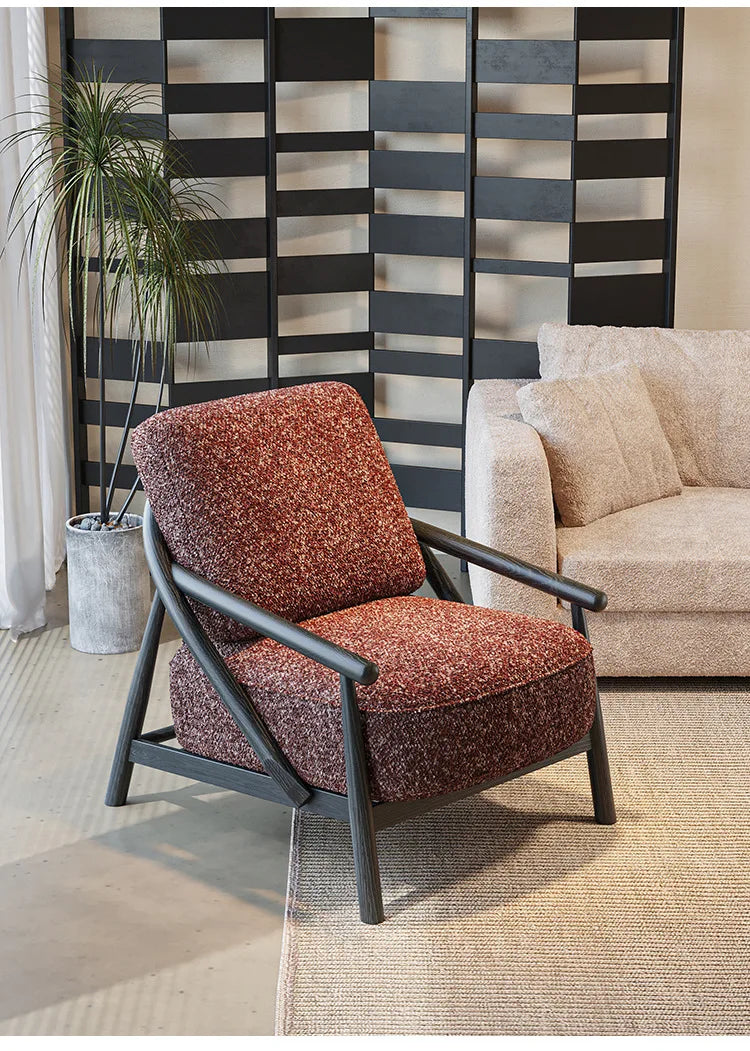 Vintage Piaget Single Sofa Chair Medieval Simple Burgundy Leisure Armchair