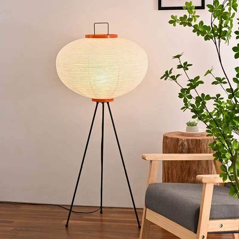 Japanese Minimalist LED Floor Lamp - Nordic Lantern Style