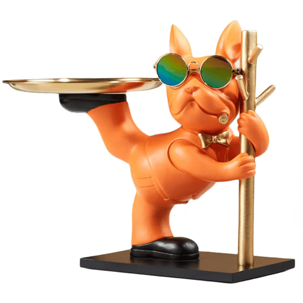 Magnate Pitbull Statue - Resin Sculpture with Storage Tray | Home Decor