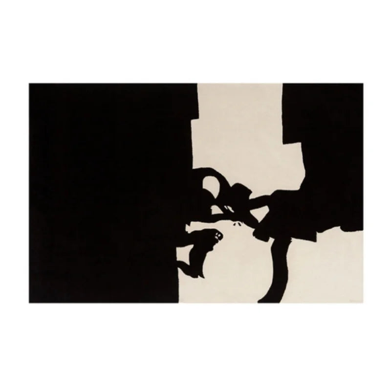 Retro Striped Rug - Navy & White or Black & White Geometric Carpet