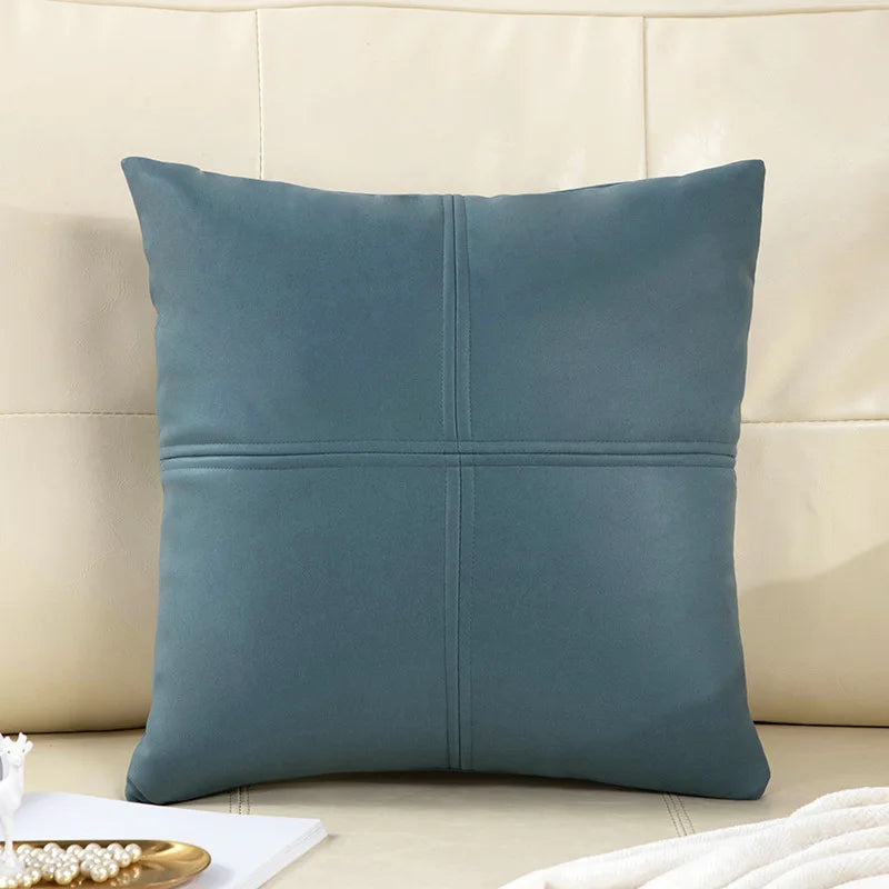 light luxury simulation leather thickened technology cloth waterproof throw pillow living room sofa cushion rectangular pillow
