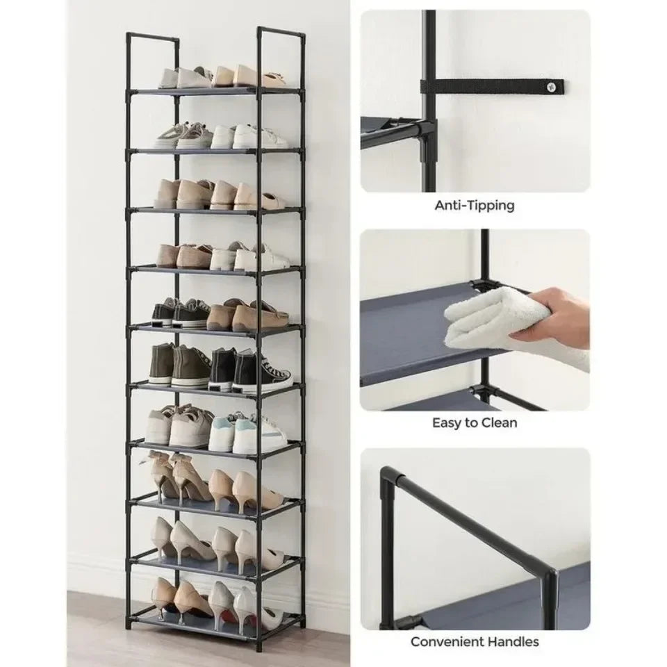 10-Tier Shoe Storage Cabinet - Multi-Layer Standing Rack