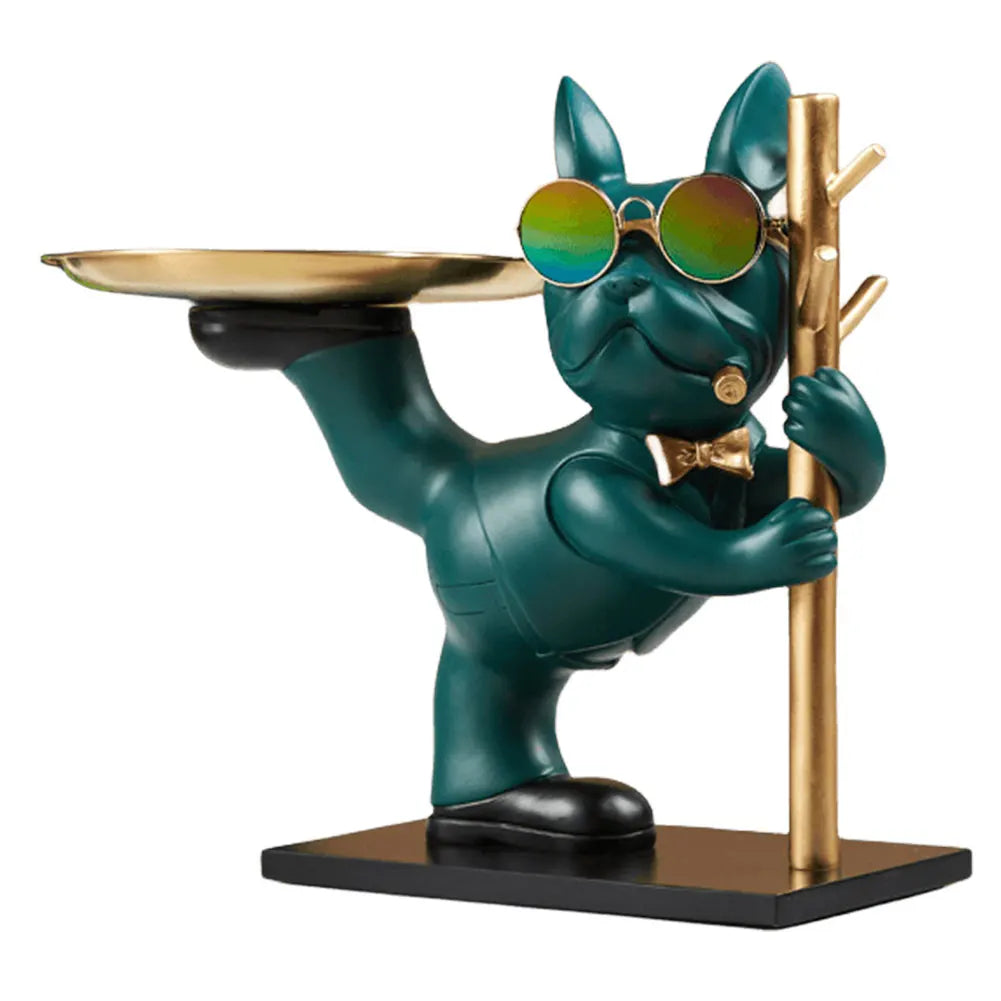 Magnate Pitbull Statue - Resin Sculpture with Storage Tray | Home Decor