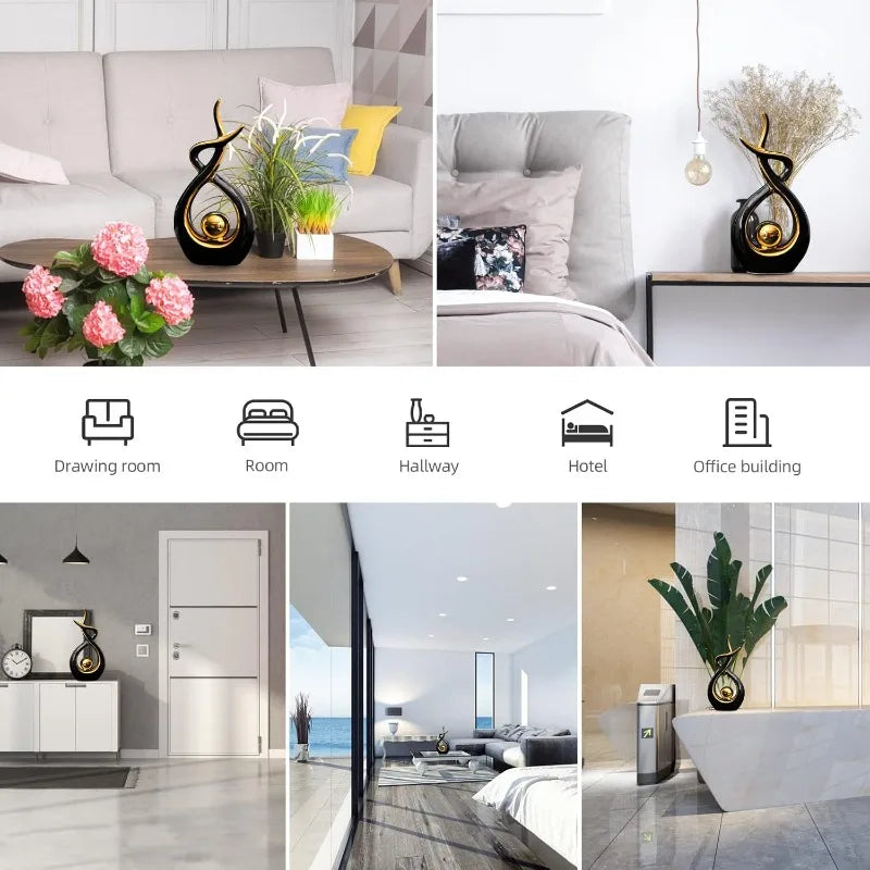 Modern Abstract Art Ceramic Statue Sculpture Home Decoration Living Room Dining Room Ornaments for Office Table Hopeful Flame