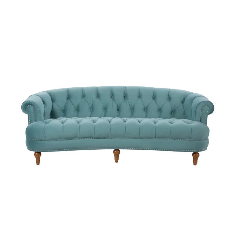 Velvet Sofa 3-Seat: Luxurious Upholstered Couch for Living Room, Hotel & Apartment