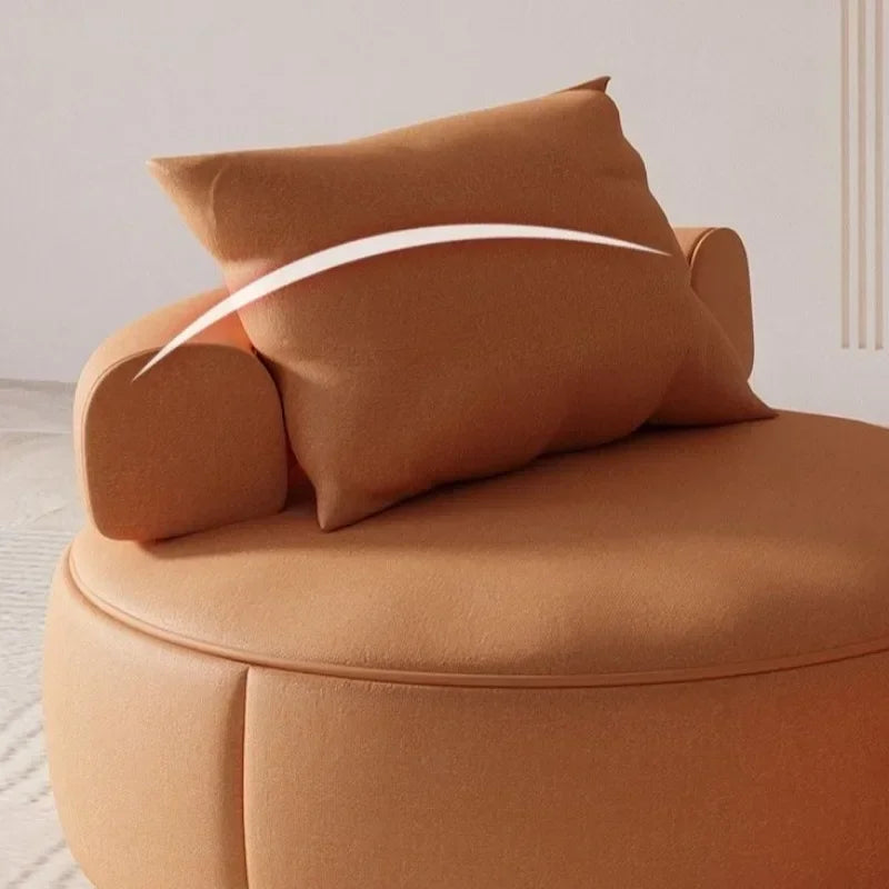 Round Lounge Chair – Sculptural Accent Seating with Bolster