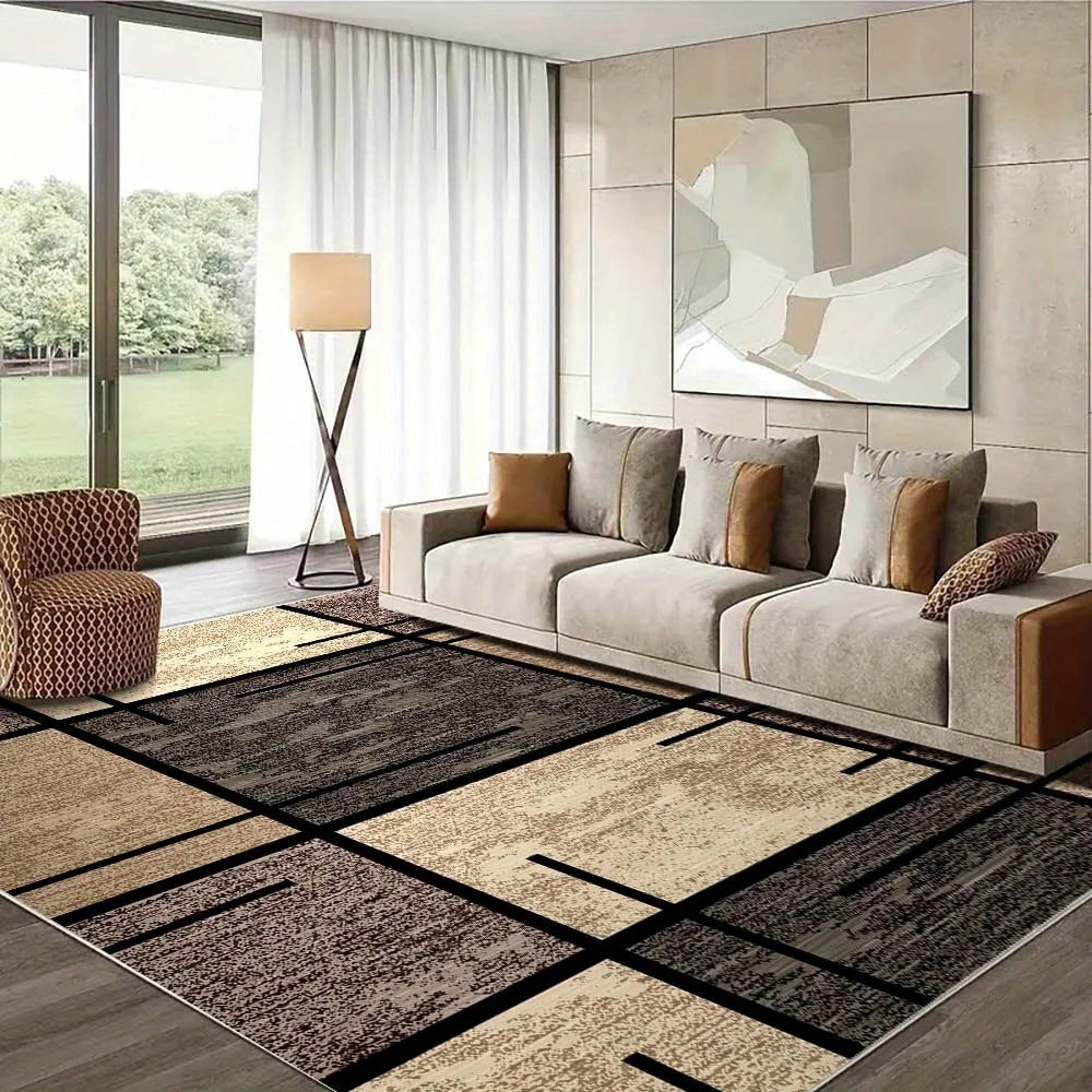 Geometric Area Rug - Luxury Crystal Velvet