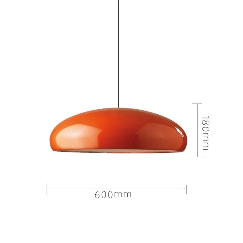 Pendant Light: Modern Dome Shade in Orange, White, Black & Deep Red
