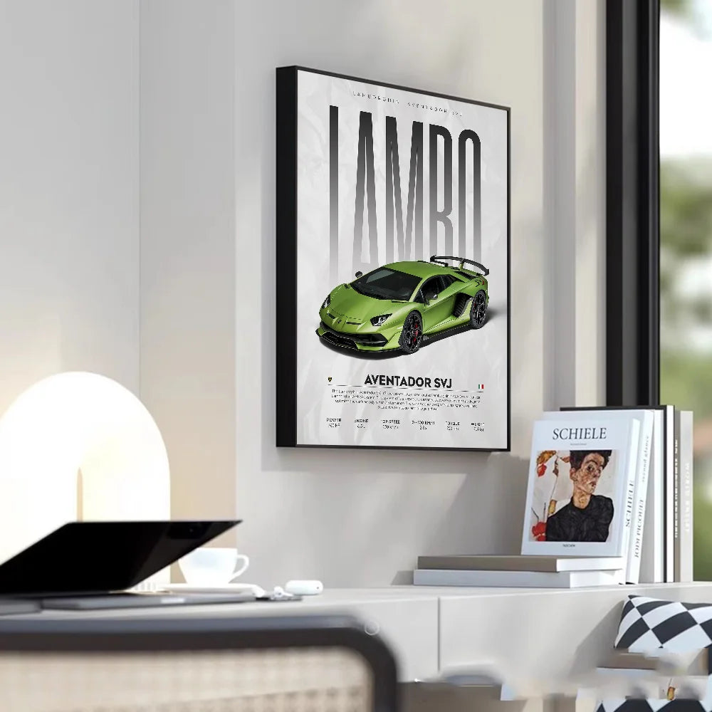 Famous Cars P1 765LT F8 SVJ 488 Poster Wall Art Print Poster Decorative Mural Modern Home Decor Birthday Gift Unframed