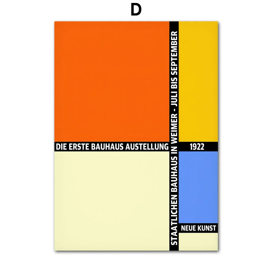 Bauhaus Geometry ,Mondrian Gallery Wall Pop Art ,Canvas Painting - Nordic Posters And Prints Wall Pictures For Living Room Decor
