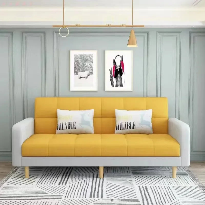 Sofa living room Small apartment rental room Folding sofa bed Single double bedroom Simple modern apartment Fabric sofa