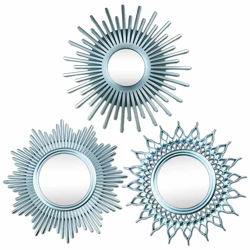 Sunburst Wall Mirror - Round Decorative Gold or Silver - Boho Decor